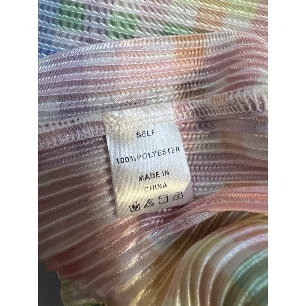 NWT Taby Rainbow Pastel Gingham Plaid Shirt Size M/L - Picture 5 of 5